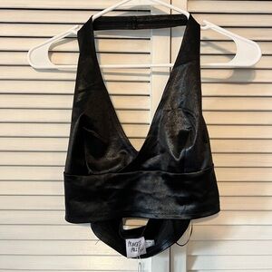 Princess Polly Satin Halter Crop Top NWT